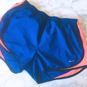 NIKE | DriFit Workout Shorts Blue with Pink Accent